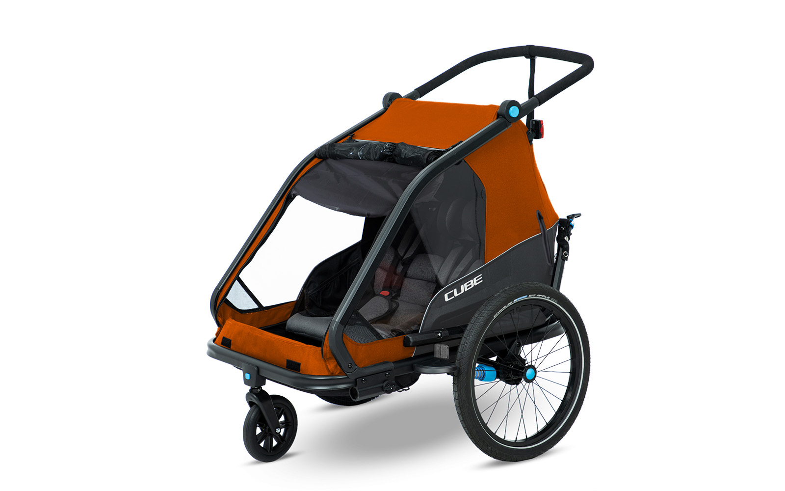Cube Kinder Fahrradanhänger Double CMPT X Actionteam grey'n'orange Cube Kinder Fahrradanhänger Double CMPT X Actionteam grey'n'orange