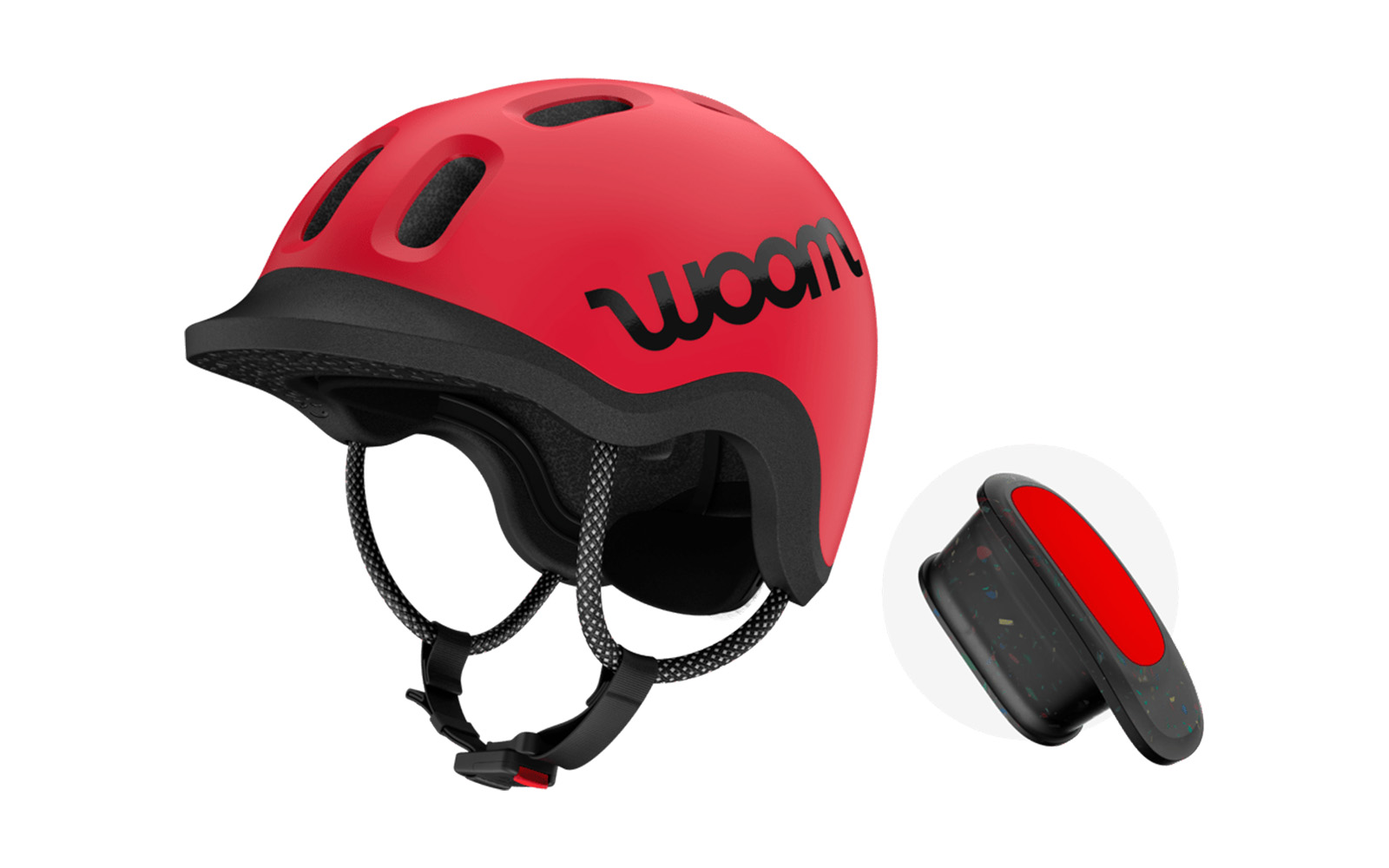 Woom Ready Kinderhelm + Ready Helmlicht woom-red