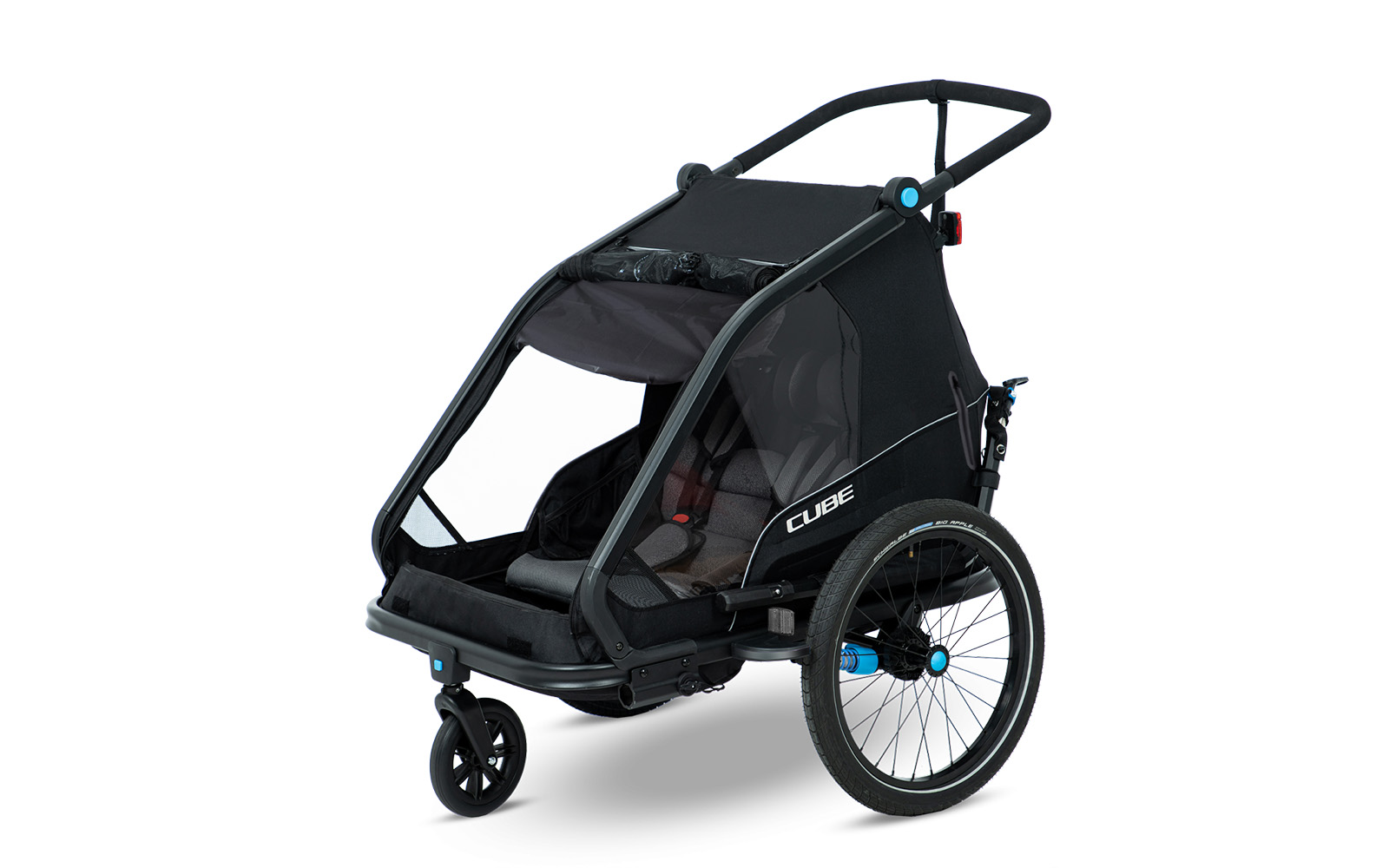 Cube Kinder Fahrradanhänger Double CMPT black