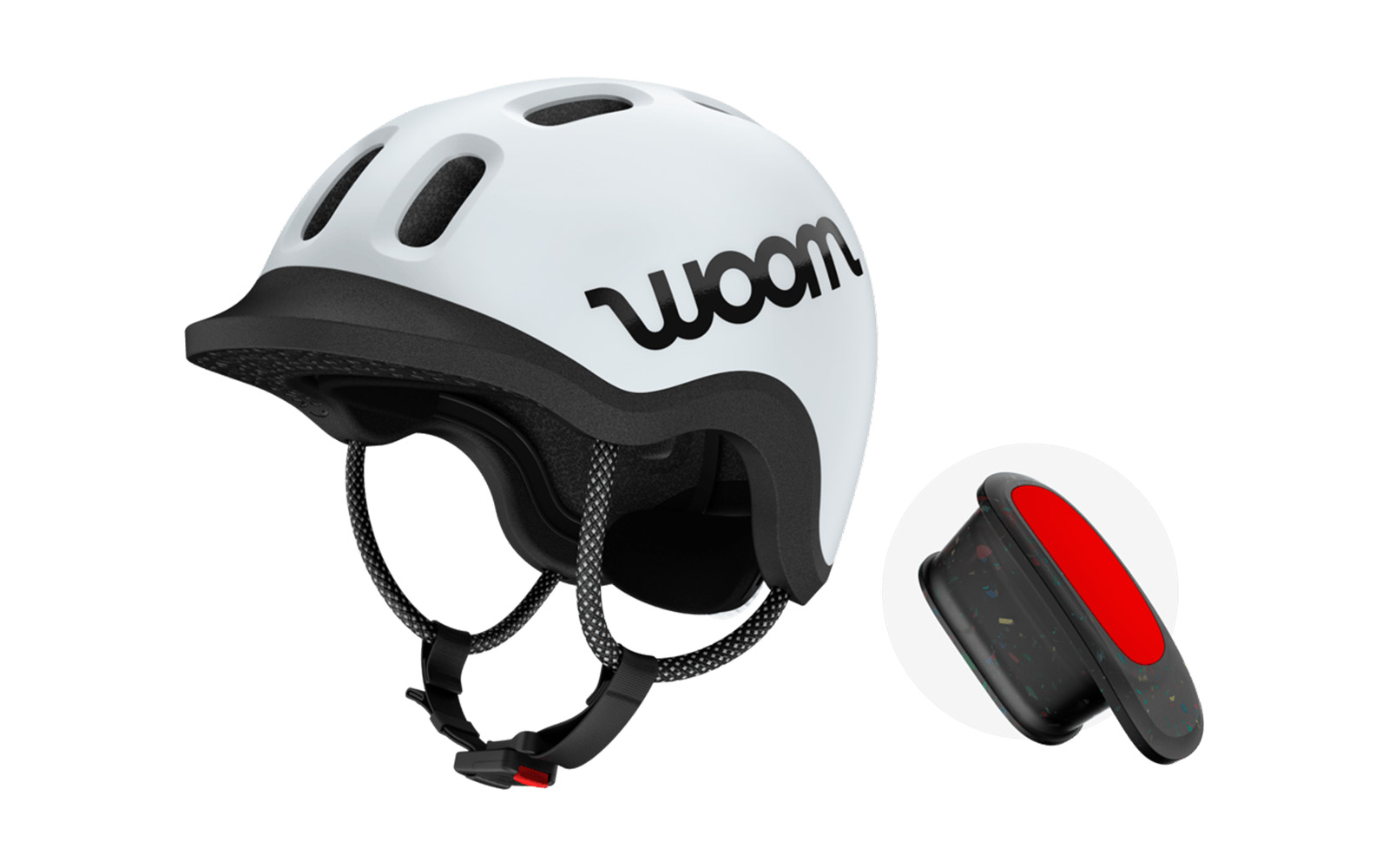 Woom Ready Kinderhelm + Ready Helmlicht pale grey