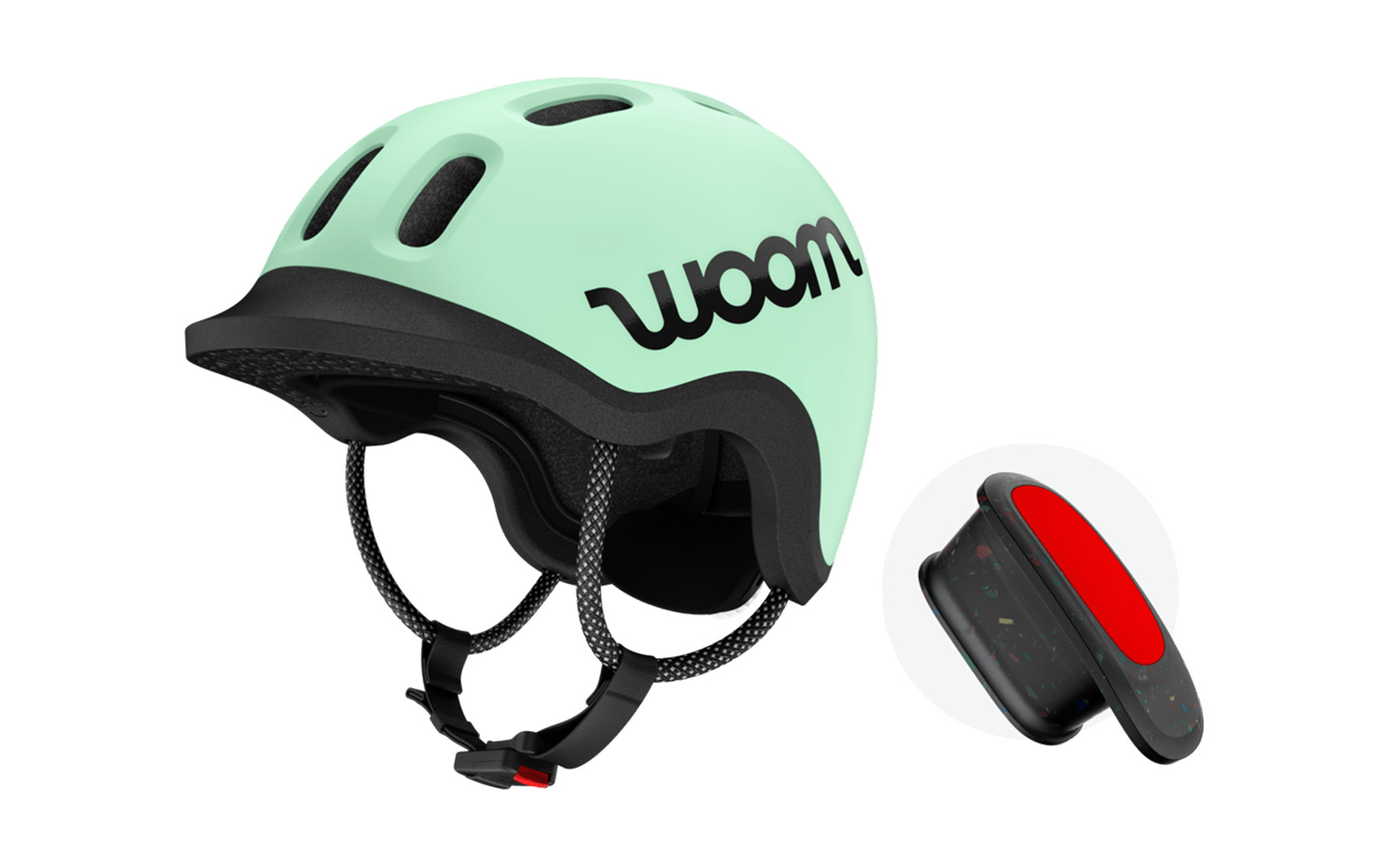 Woom Ready Kinderhelm + Ready Helmlicht mint
