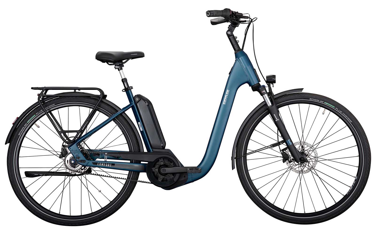 Kettler Alu Rad E-Comfort P5 Belt RT 545Wh Wave pearl blue matt / chrome