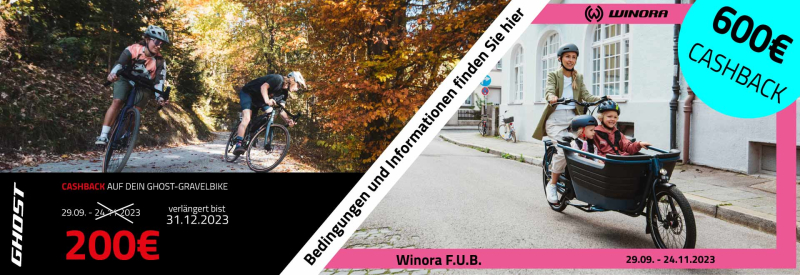 Cashback Aktionen von Ghost und Winora