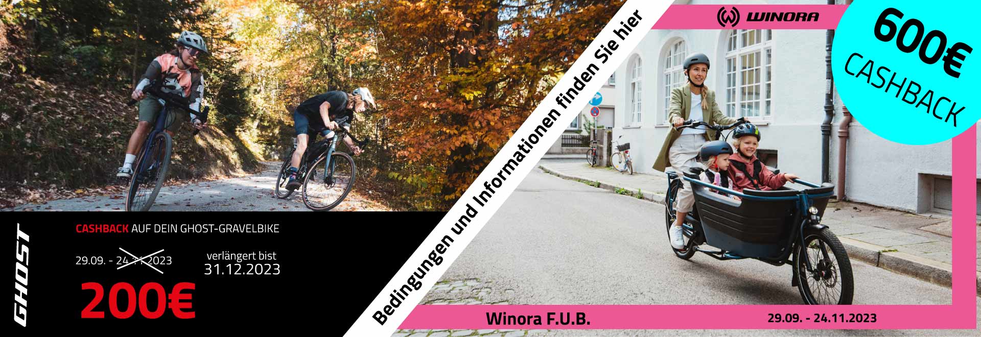 Cashback Aktionen von Ghost und Winora